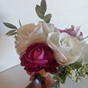 NWT Rustic Farmhouse Sm Faux Floral Bouquet Mother's Day Gift Home Decor Ashland